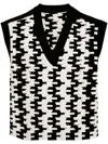 Croquis Geometric-pattern Print Vest In Black