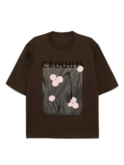 Croquis Graphic-print T-shirt In Brown