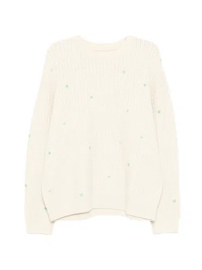 Croquis Heart-embroidered Sweater In Neutral
