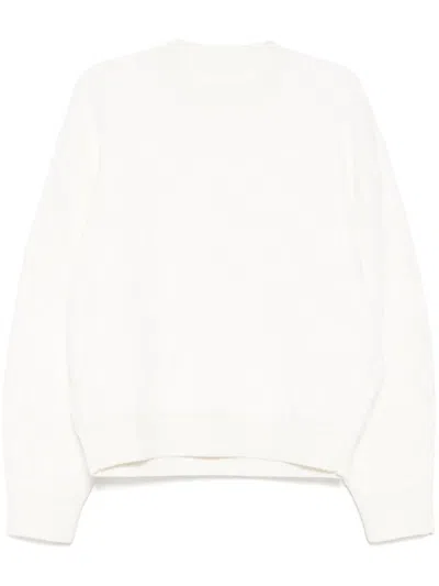 Croquis Jacquard Long-sleeves Jumper In White