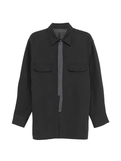 Croquis Knitted-applique Shirt In Black