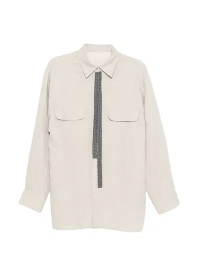 Croquis Knitted-applique Shirt In White
