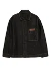Croquis Logo-patch Denim Jacket In Gray