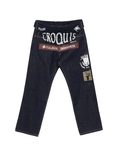 Croquis Logo-print Jeans In Blue