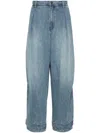 Croquis Loose Drawstring Denim Pants In Blue