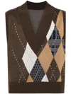 Croquis Loose Knitted Vest In Brown