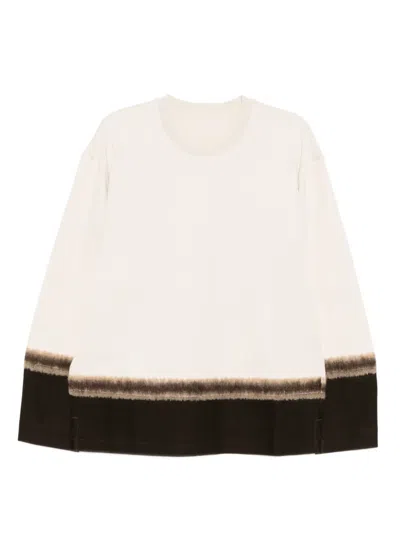 Croquis Needled Spliced T-shirt In Neutral