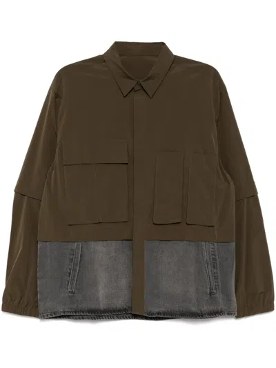 Croquis Panelled Long-sleeves Jacket In Green