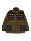 Croquis Pattern-panelled Padded Jacket In Green