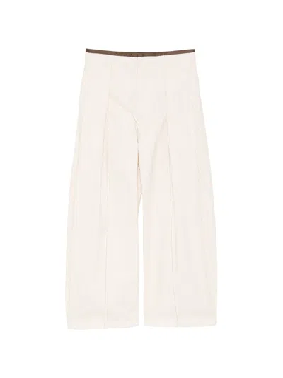 Croquis Bundfaltenhose Mit Nadelstreifen In White