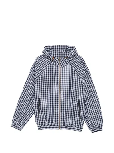 Croquis Plaid Hooded Jacket In Blue