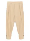 Croquis Pleated Cotton Trousers In Neutral