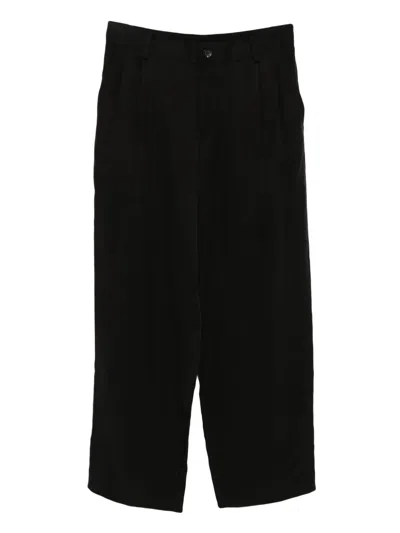 Croquis Pleated Rolled-hem Trousers In Black