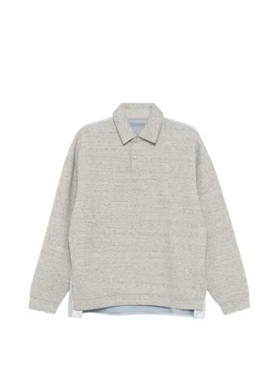 Croquis Polo-collar Sweatshirt In Gray