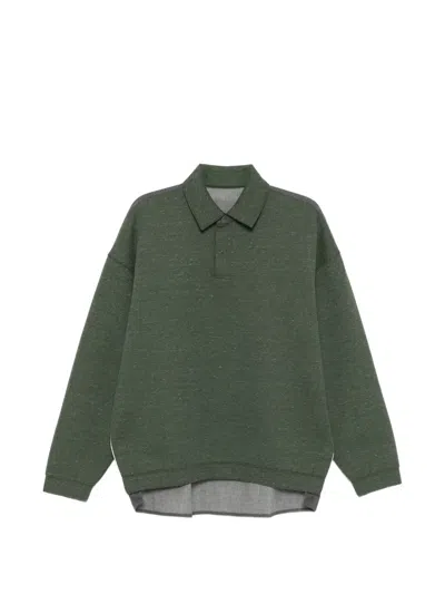 Croquis Polo-collar Sweatshirt In Green