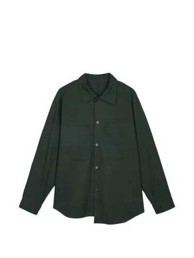 Croquis Relaxed-fit Asymmetric-hem Shirt In Green