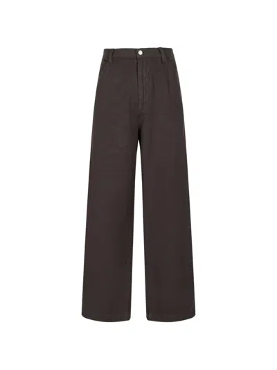 Croquis Relaxed-fit Wide-leg Jeans In Brown