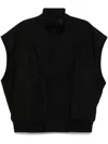 Croquis Ribbed Hem Vest In Black