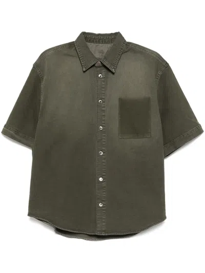 Croquis Rounded Hem Shirt In Green