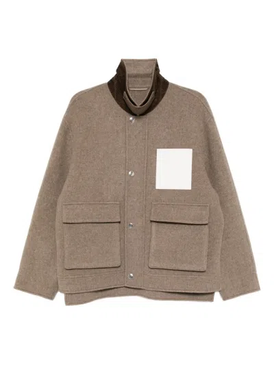 Croquis Sheep Wool Loose Jacket In Brown
