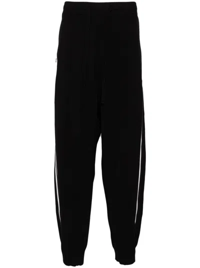 Croquis Side-stripe Knit Trousers In Black