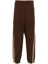 Croquis Side-stripe Knit Trousers In Brown