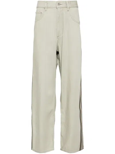 Croquis Side-stripe Straight-leg Jeans In Green