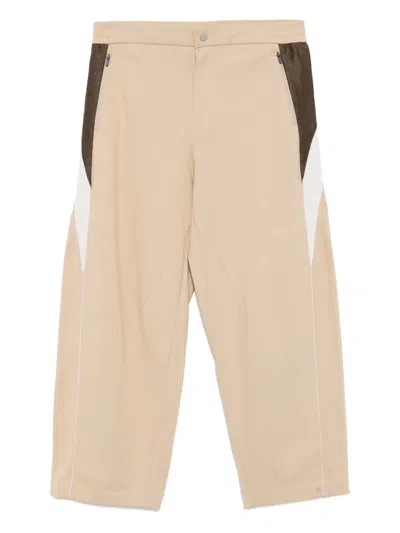 Croquis Side-striped Knitted Trousers In Brown
