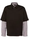 Croquis Spliced Long-sleeves Top In Brown