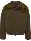 Croquis Splicing Cropped Jacket In Green