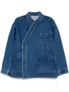 Croquis Standing Collar Denim Jackets In Blue
