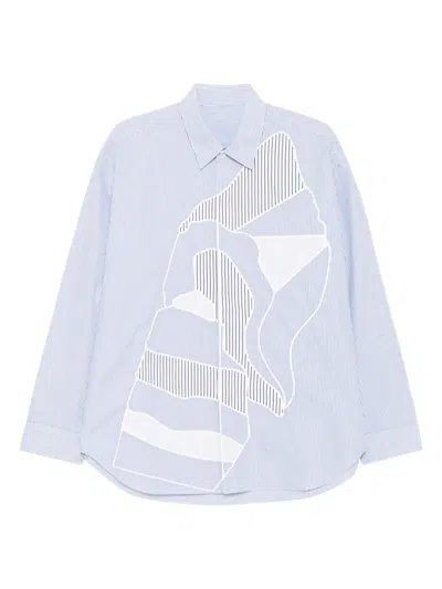 Croquis Stripe Long-sleeved Shirt In Blue