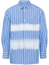 Croquis Stripe-pattern Cotton-blend Shirt In Blue