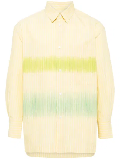 Croquis Stripe-pattern Cotton-blend Shirt In Yellow