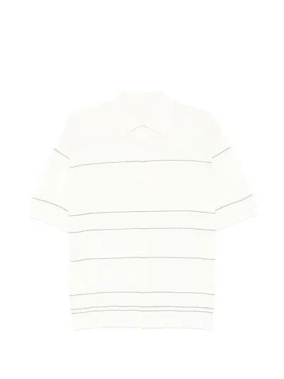 Croquis Striped Collared Shirt In Neutral