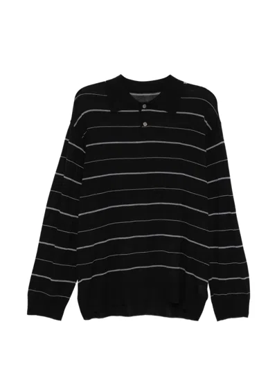 Croquis Striped Polo Shirt In Black
