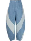 Croquis Two-tone Baggy Jeans In Blue