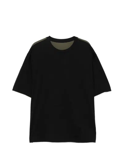Croquis T-shirt Mit Zweifarbigen Einsätzen In Black