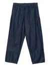 Croquis Wide-leg Drawstring Jeans In Blue