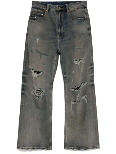 Croquis Wide-leg Ripped Jeans In Blue