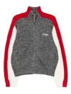 Croquis Wool Spliced Cardigan In Gray