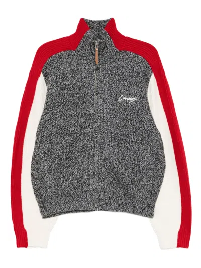 Croquis Wool Spliced Cardigan In Gray