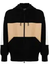 Croquis Cut-out Zip-up Hoodie In Black