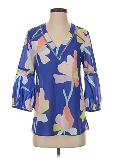 Pre-owned Crosby 3/4 Sleeve Blouse In Blue