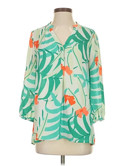 Pre-owned Crosby 3/4 Sleeve Blouse In Green
