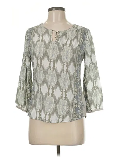 Pre-owned Crosby 3/4 Sleeve Blouse In Green