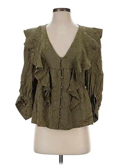 Pre-owned Crosby 3/4 Sleeve Blouse In Green