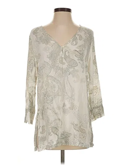 Pre-owned Crosby 3/4 Sleeve Blouse In Ivory