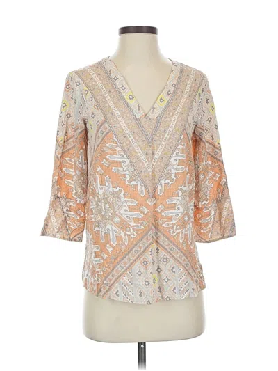 Pre-owned Crosby 3/4 Sleeve Blouse In Orange