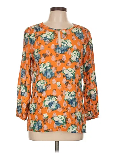 Pre-owned Crosby 3/4 Sleeve Blouse In Orange